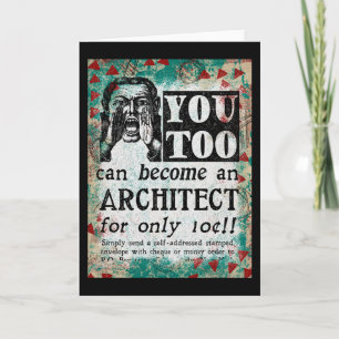 Become An Architect Greeting Card - Funny Vintage