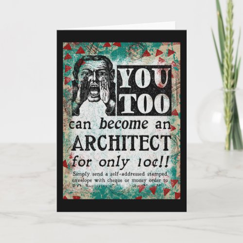 Become An Architect Greeting Card _ Funny Vintage