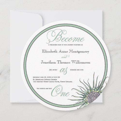 Become as One Scottish Thistle Wedding Invitation