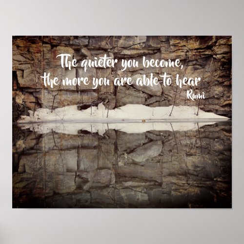 Become Quiet Rumi Inspirational Quote Poster