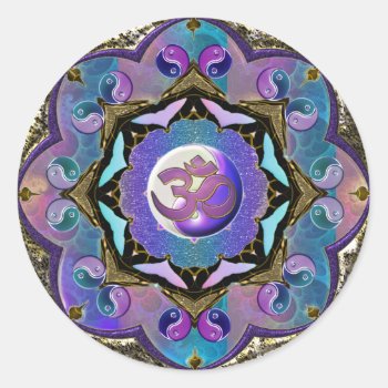 Become The Change ~ Moon Mandala Classic Round Sticker by BecometheChange at Zazzle