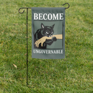 Become Ungovernable Funny Animal Anarchy Gift Cat  Garden Flag