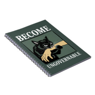 Become Ungovernable Funny Animal Anarchy Gift Cat  Notebook