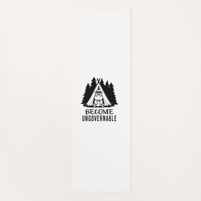 Become Ungovernable Funny Baby Hippo Moo Deng Funn Yoga Mat (Front)