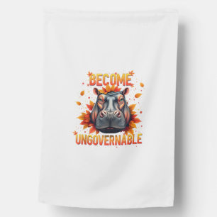 Become Ungovernable Funny Baby Hippo Moo Deng Men  House Flag