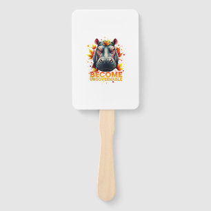 Become Ungovernable Retro Baby Hippo Moo Deng Autu Hand Fan
