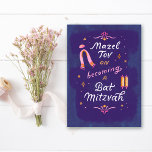 Becoming a Bat Mitzvah  Card<br><div class="desc">Han-lettering and hand-painted illustrations of torah and tallit</div>