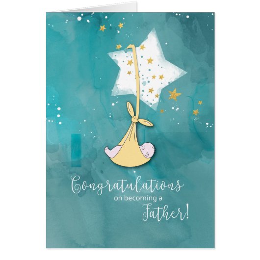 Becoming a Father, Congratulations, Baby in Stars (Front)