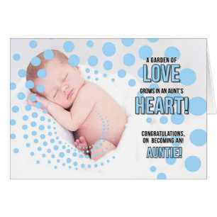 Becoming an Aunt Congratulations Blue Dots Nephew Cards