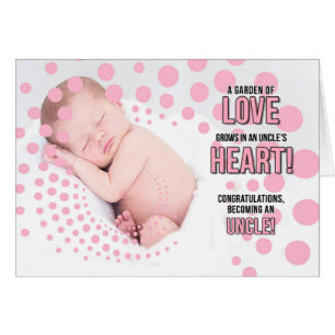 Becoming an Uncle Congratulations Pink Dots Niece Cards