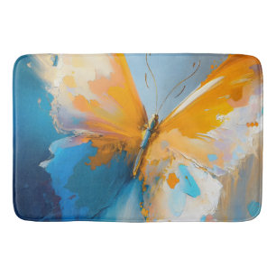 Becoming Light – Abstract Butterfly In Motion Bath Mat