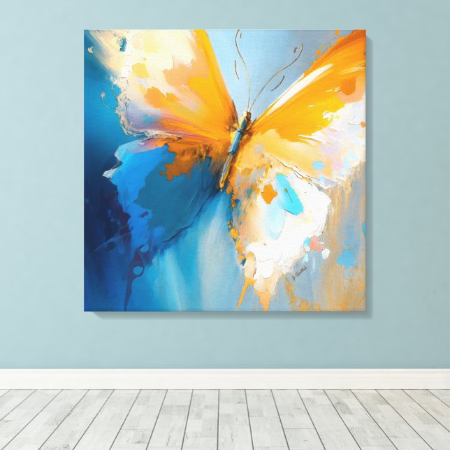 Becoming Light – Abstract Butterfly In Motion Canvas Print (Insitu(Wood Floor))