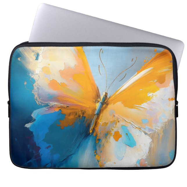 Becoming Light – Abstract Butterfly In Motion Laptop Sleeve (Front)
