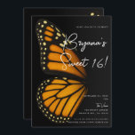 Becoming Mariposa Monarch Butterfly Sweet 16 Invitation<br><div class="desc">customize for any event</div>