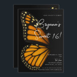 Becoming Mariposa Monarch Butterfly Sweet 16 Invitation<br><div class="desc">customize for any event</div>