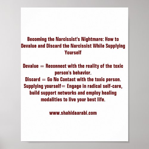 Becoming the Narcissists Nightmare Reminder Poster