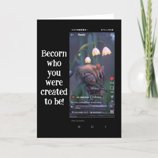 "Becorn Who You Were Created to Be! Screenshot Art Letterpress Thank You Card