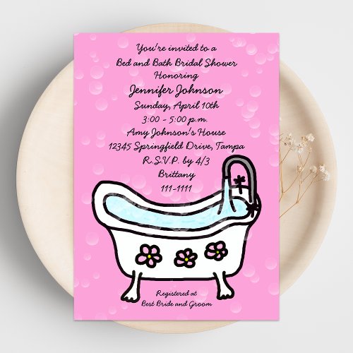 Bed and Bath Bridal Shower Invitation -- Bubbles
