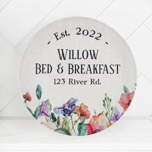 Bed and Breakfast Custom Floral Cutting Board