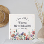 Bed and Breakfast Custom Floral Wooden Box Sign<br><div class="desc">With a beautiful watercolor floral design and modern fonts this custom bed and breakfast sign makes the perfect addition to your home. This style fits with modern farmhouse,  boho,  country,  or rustic elegant styles.</div>