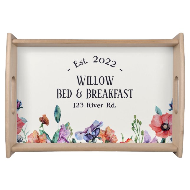 Bed and Breakfast Established Year Custom Serving Tray (Front)