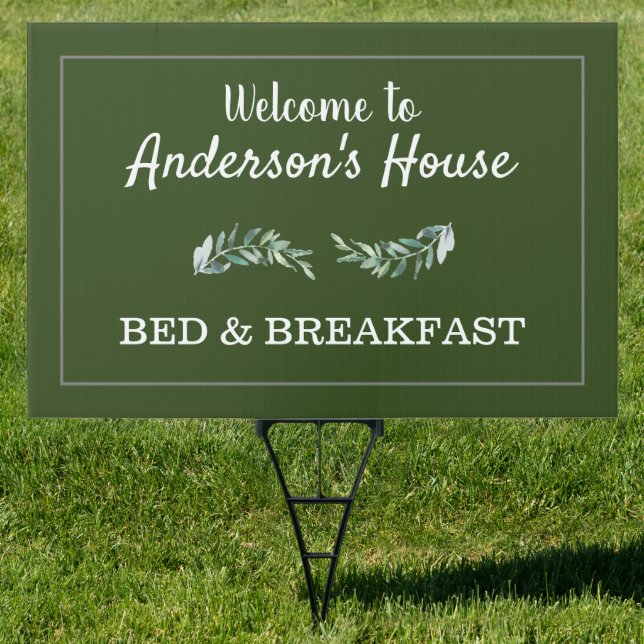 Bed and Breakfast family name promotional business Sign (Insitu)