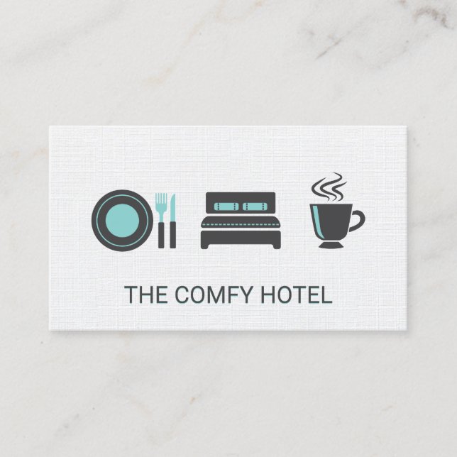 Bed and Breakfast / Linen Pattern Background Business Card (Front)