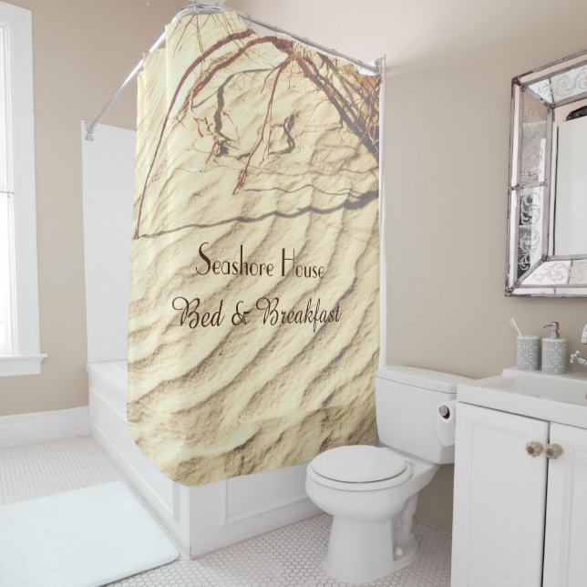 Bed and Breakfast Sand Personalized Hospitality Shower Curtain (In Situ)