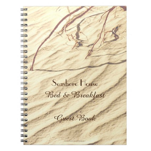 Bed  Breakfast BB Guest Book Sand Notebook