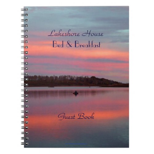 Bed  Breakfast BB Guest Book Sunset Fisherman Notebook