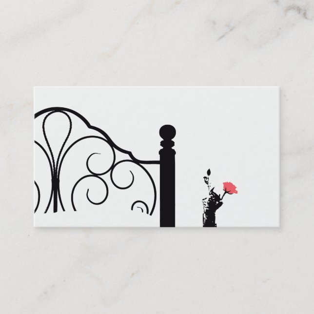 Bed & Breakfast Business Card Pink Rose (Front)