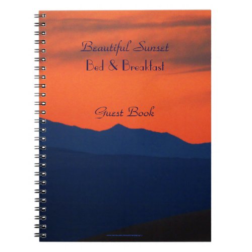 Bed  Breakfast Guest Book Red Sky at Sunset BB