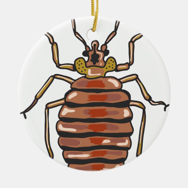 Bed Bug Sketch Ceramic Ornament (Front)