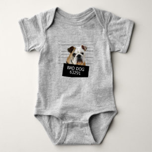 Bed dog - bulldog baby bodysuit