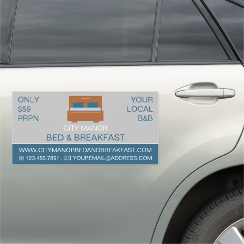 Bed Logo Bed  Breakfast Accommodation Advert Car Magnet