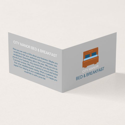 Bed Logo Bed  Breakfast Accommodation Detailed Business Card