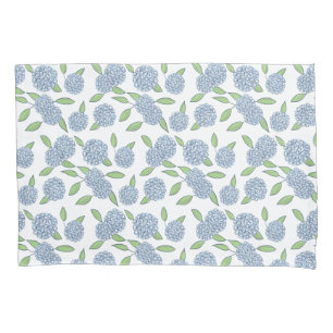 Bed of Blue Hydrangeas Classic Coastal New England Pillow Case