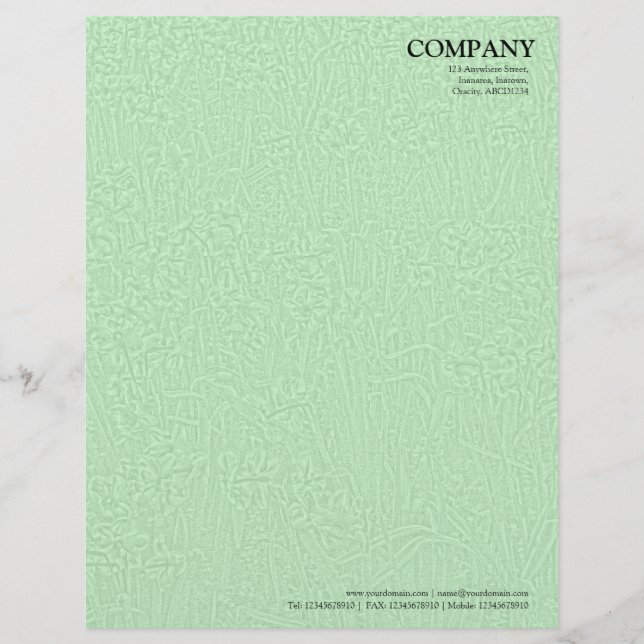 Bed of Daffodils Texture - Green Letterhead (Front)