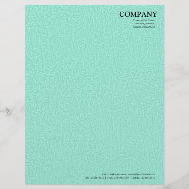 Bed of Daffodils Texture - Pale Turquoise Letterhead (Front)