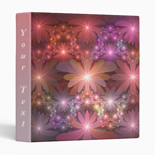 Bed Of Flowers Colorful Abstract Fractal Art Text 3 Ring Binder