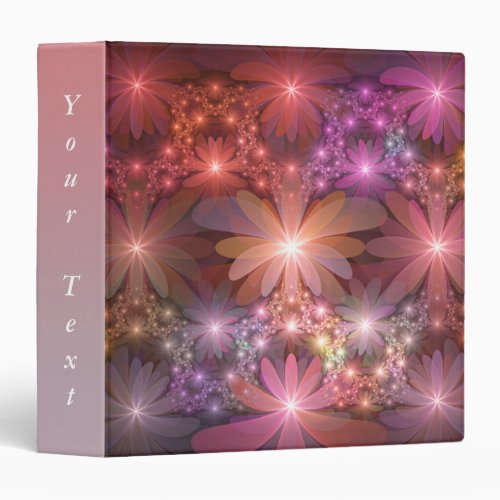 Bed Of Flowers Colorful Abstract Fractal Art Text 3 Ring Binder