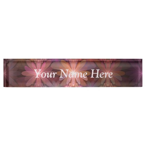 Bed Of Flowers Colorful Abstract Fractal Art Text Desk Name Plate