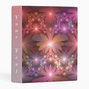 Bed Of Flowers Colorful Abstract Fractal Art Text Mini Binder