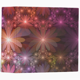 Bed Of Flowers Colorful Shiny Abstract Fractal Art 3 Ring Binder