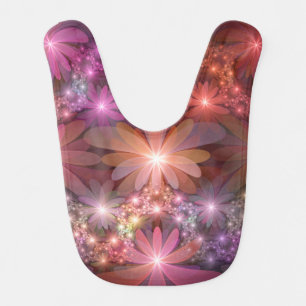 Bed Of Flowers Colorful Shiny Abstract Fractal Art Baby Bib