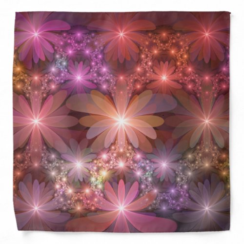 Bed Of Flowers Colorful Shiny Abstract Fractal Art Bandana