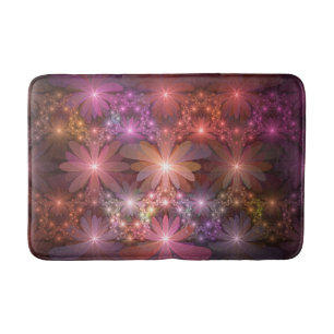 Bed Of Flowers Colorful Shiny Abstract Fractal Art Bath Mat