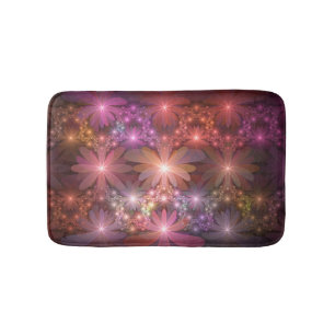Bed Of Flowers Colorful Shiny Abstract Fractal Art Bath Mat