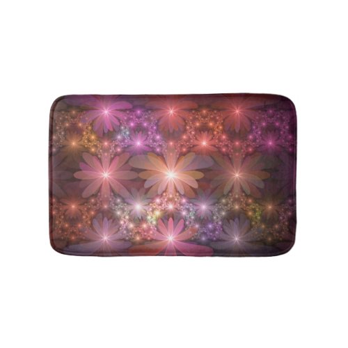 Bed Of Flowers Colorful Shiny Abstract Fractal Art Bath Mat