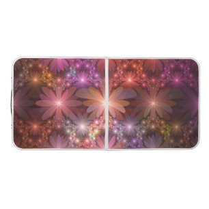 Bed Of Flowers Colorful Shiny Abstract Fractal Art Beer Pong Table